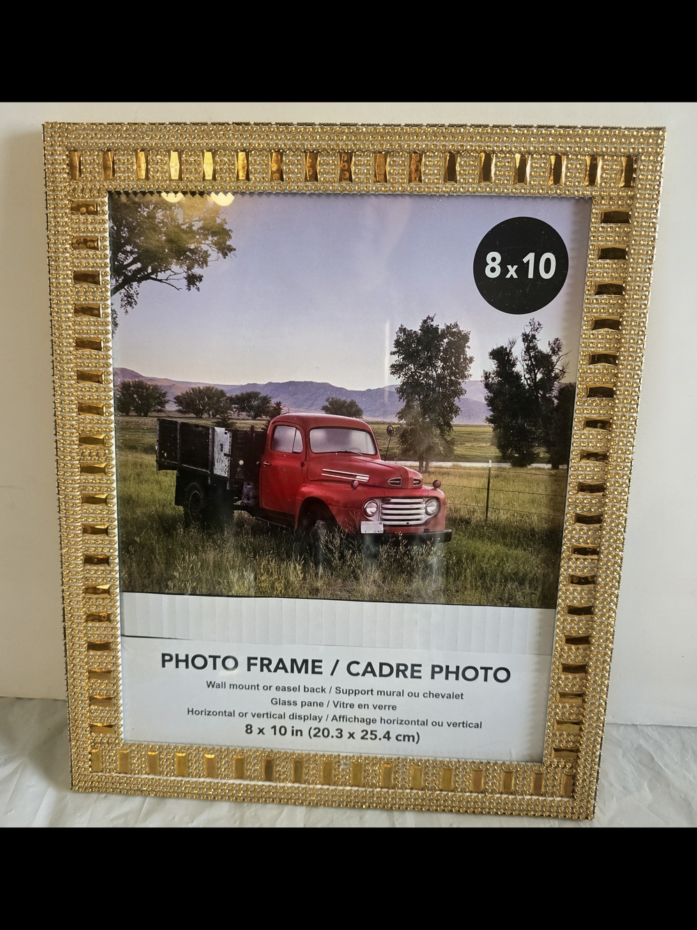 Gold Beaded 8x10 Photo Frame - Decorative Home Accent New Handmade